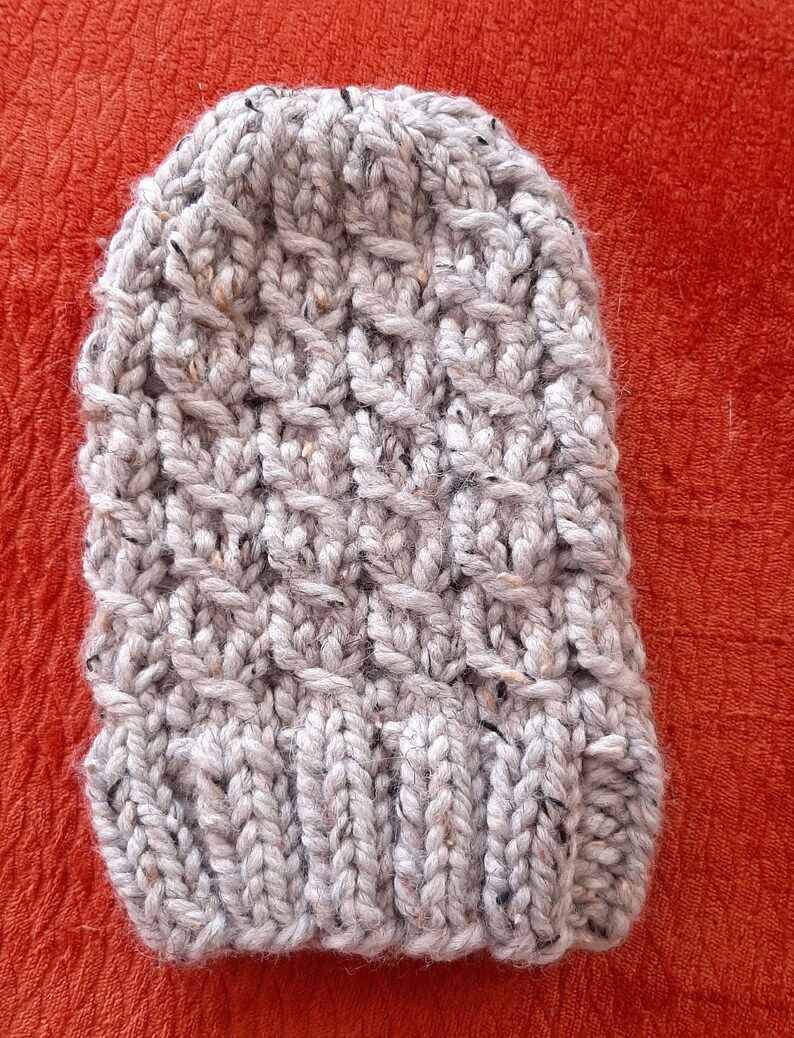Handknit Mock Cable Beanie