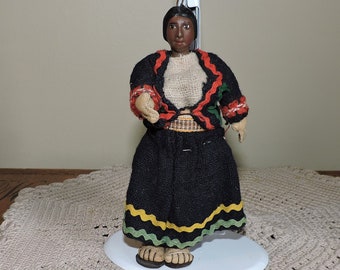 Vintage Hand-Crafted Kimport Dolls Peruvian Andean Mountain Ethnic Hand Painted Souvenir Doll Made In Peru