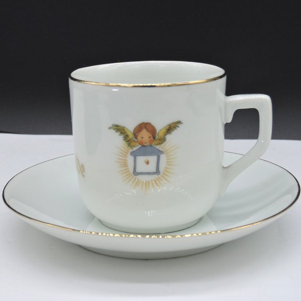 Child's Porcelain/China Teacup And Saucer Set "Dem Liben Kinde"  "To The Dear Child"  Stamped S85/3 601