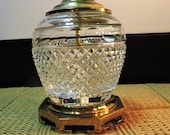 Gorgeous Vintage Lenox Providence Clear Cut Crystal Table Lamp With Solid Brass Base Signed