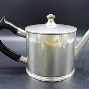 Royal Holland KMD Pewter Teapot With Wooden Handle And Hinged Lid