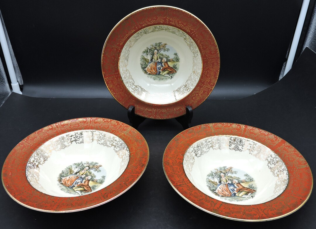 Set of 3vintage Original Versailles Bowl 22k Gold British Empire