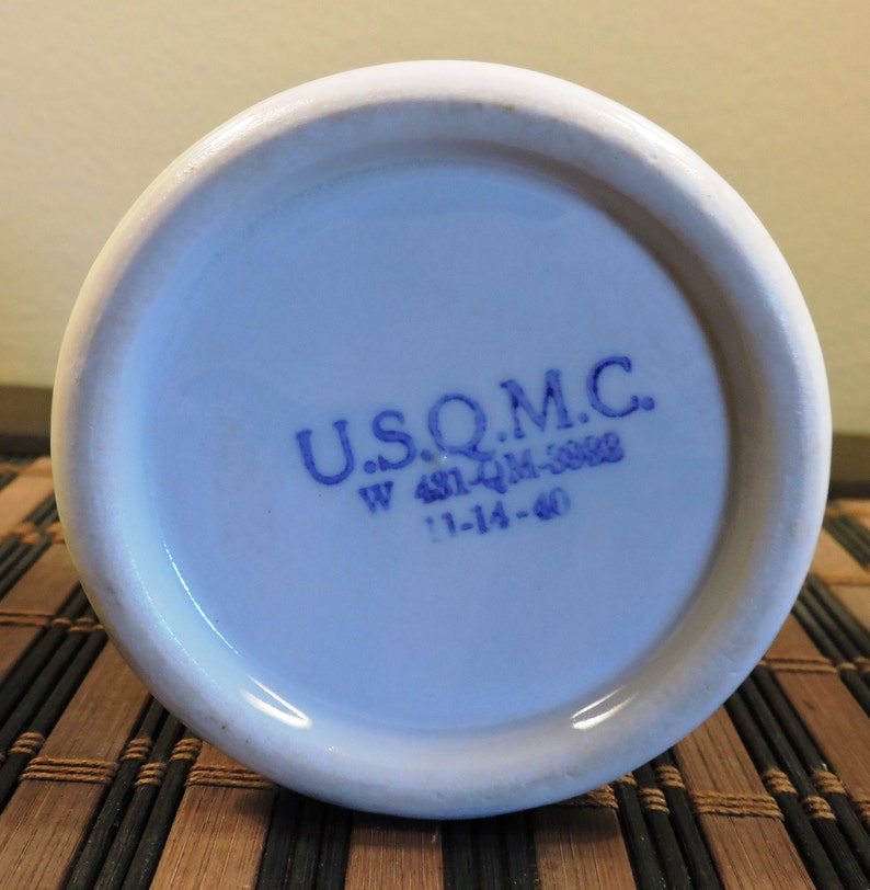 U.S.Q.M.C. 1940's Quarter Masters Corp. White Stoneware Etsy