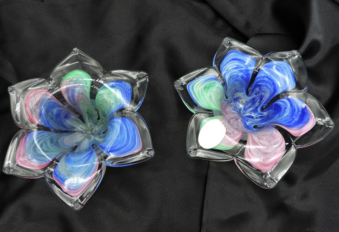 Vintage Italian Murano Glass Votives by Crystal Clear Set of 2 Etsy