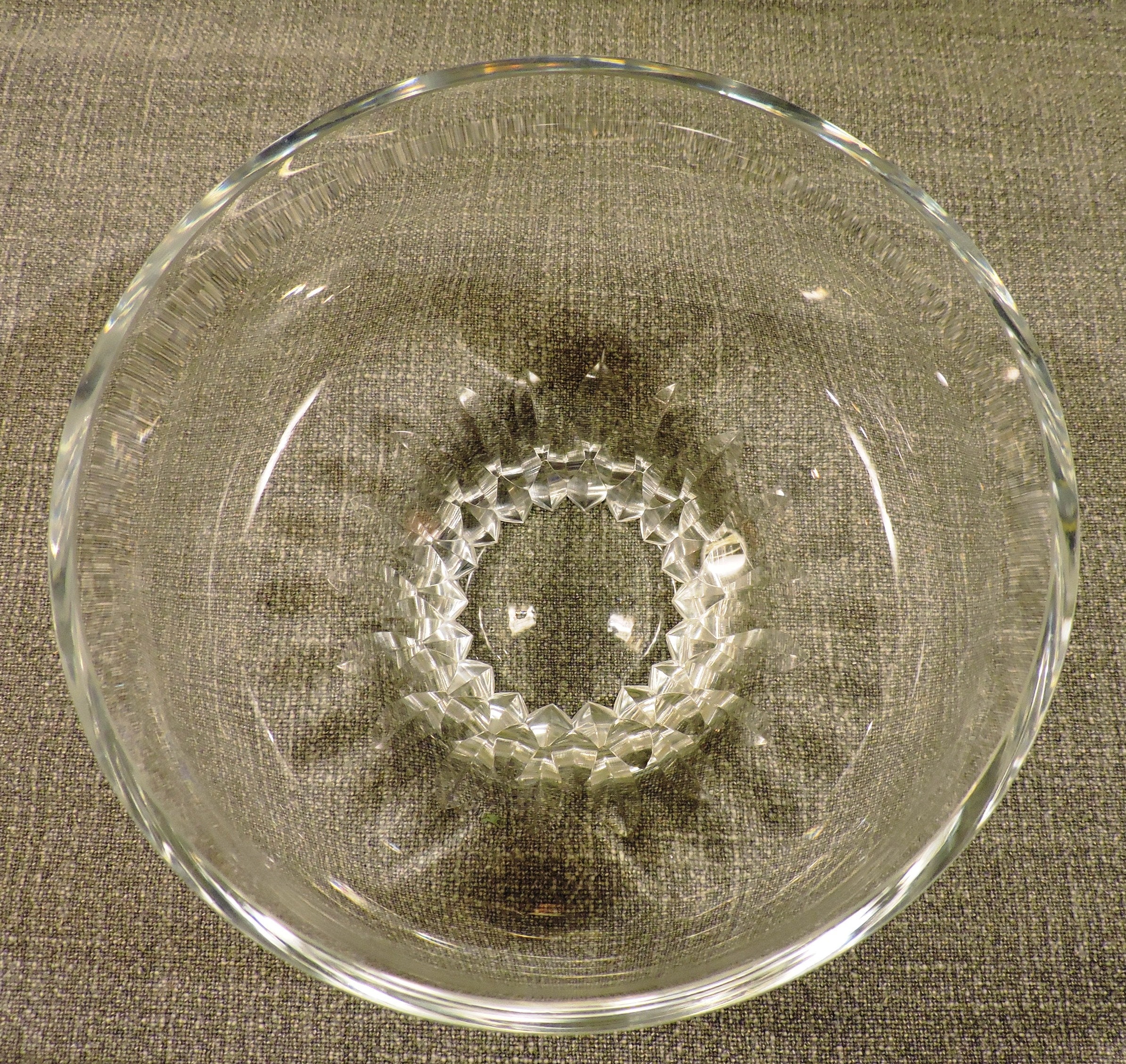 Modernist Krosno HandBlown Clear Crystal Bowl With Cut Etsy