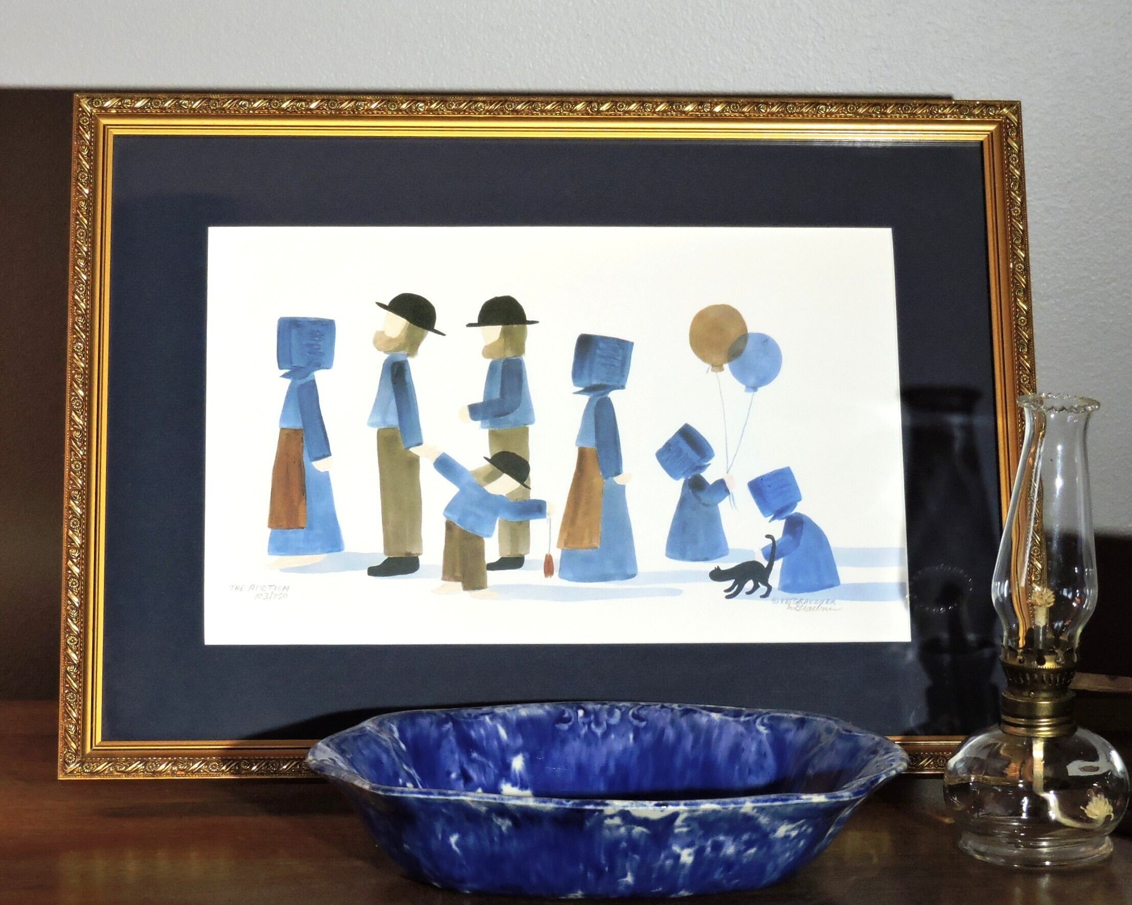 Diane Graebner "The Auction" Limited Edition Print Signed And Professionally Framed With Mat Under Glass 18" X 13"