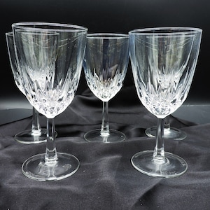 Set Of 5- Diamant Water Goblets By Cristal D&#39;arques-Durand 6.75&quot;H