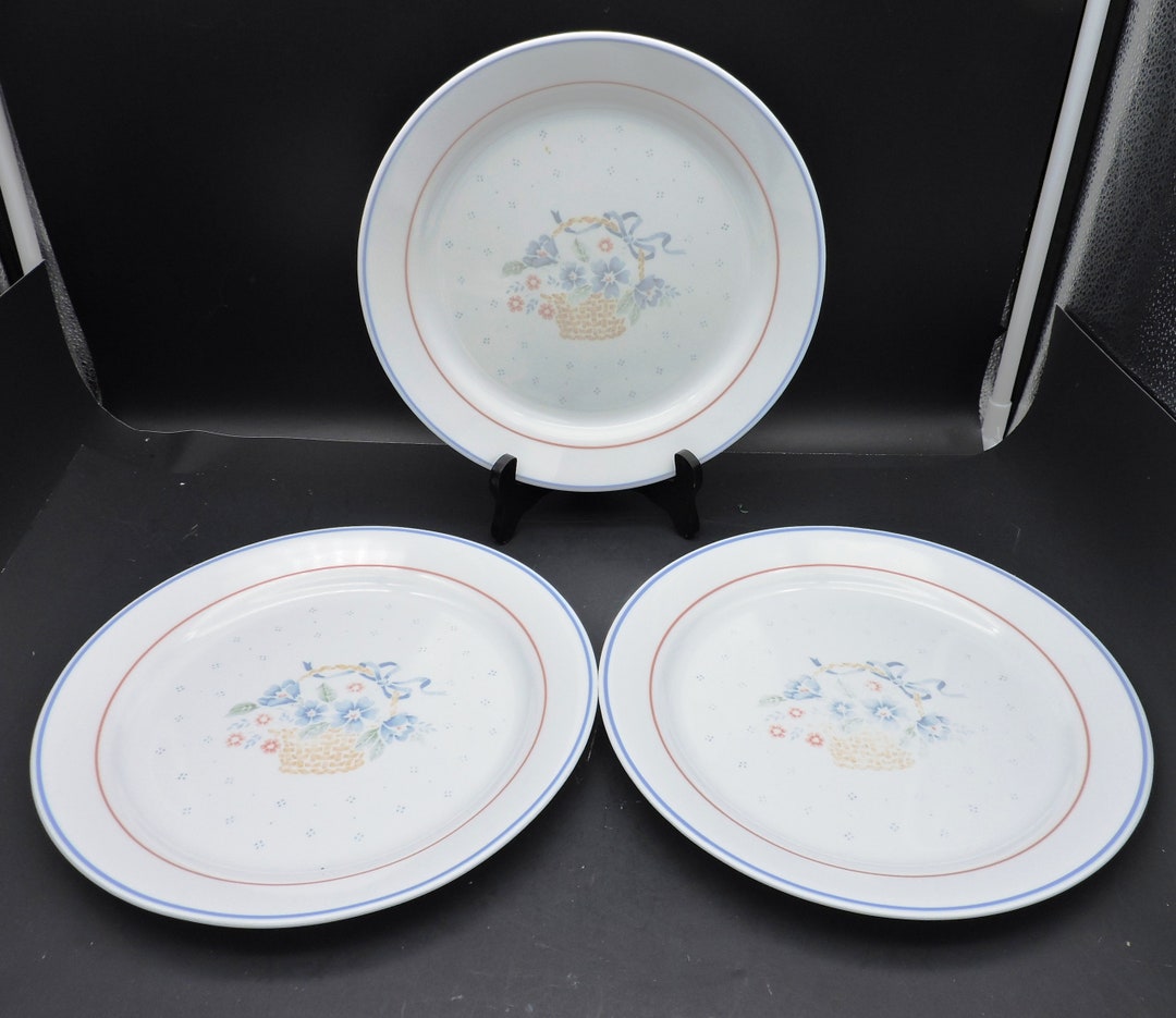 Set of 3corelle Country Cornflower 10.25 Dinner Plates Discontinued Etsy