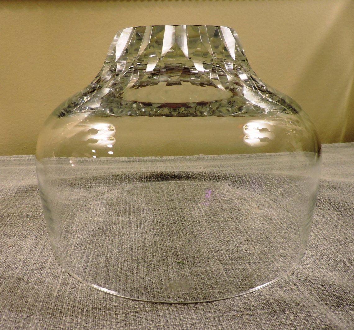 Modernist Krosno HandBlown Clear Crystal Bowl With Cut Etsy