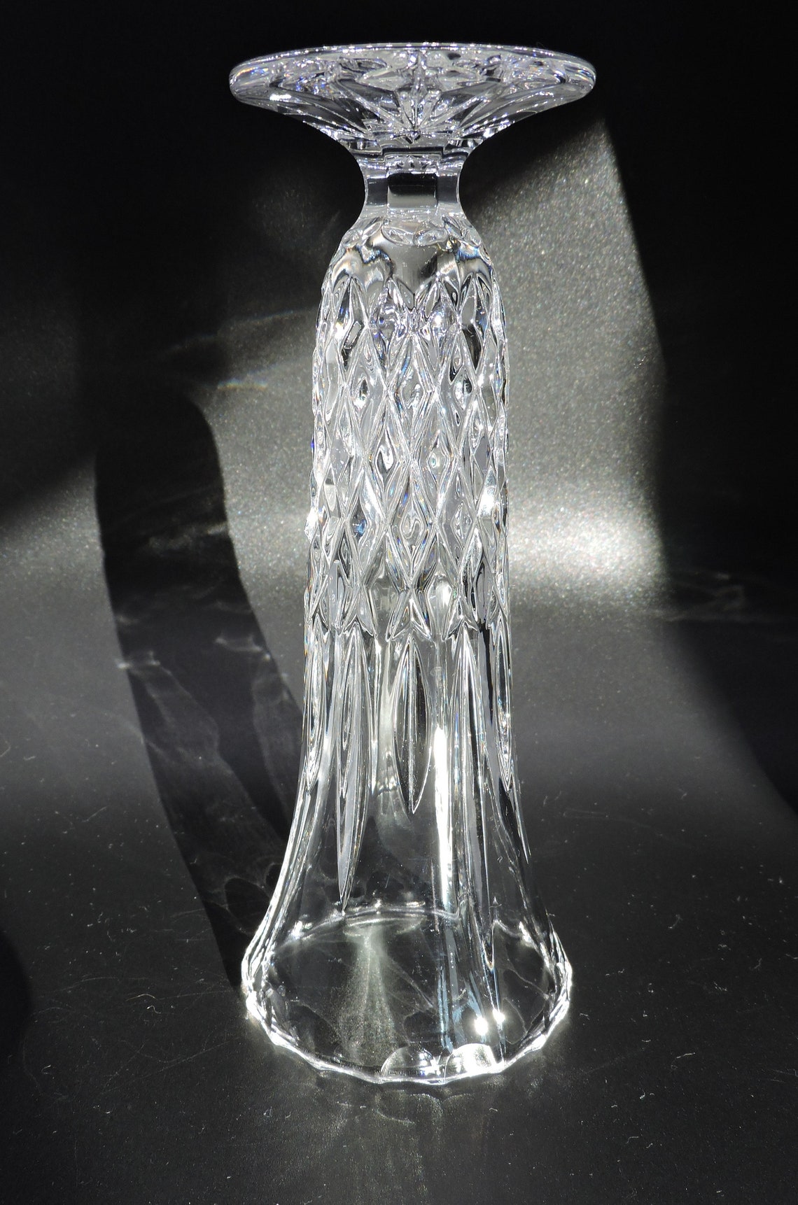 Vintage 8 Lead Crystal Flared And Footed Bud Vase Etsy