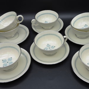 14 Piece Charmaine China By Lenox Inc. C 512 Made In USA Pedestal Cups And Saucers