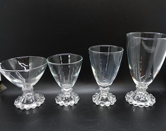 Vintage Anchor Hocking Berwick Boopie Clear Drinking Glasses Assorted Circa 1950