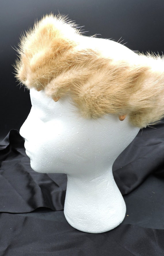 Vintage 1950's Ladies Genuine Mink Tail Hat