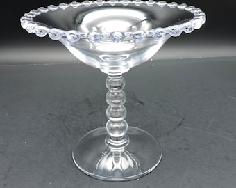 Candlewick Stem 3400 By Imperial Glass Company Ohio 400/45 Clear Glass 5.5"H Footed Round Compote 2- Available