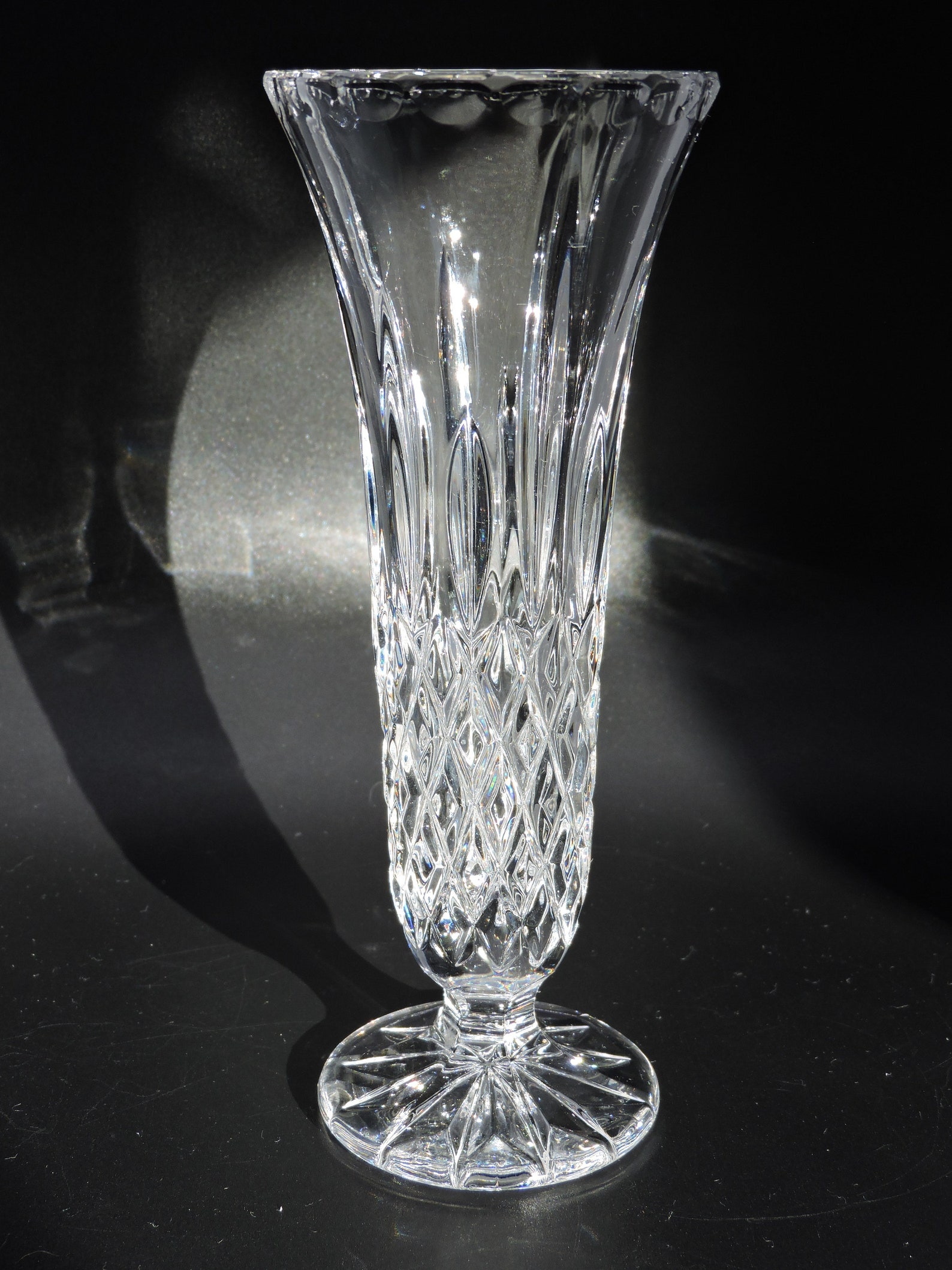 Vintage 8 Lead Crystal Flared and Footed Bud Vase Etsy