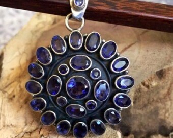 Iolite Sterling Silver Necklace Pendant