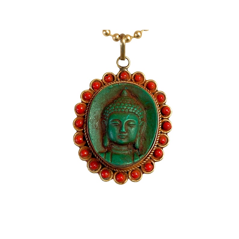 Vintage Tibetan Buddha Pendant Necklace