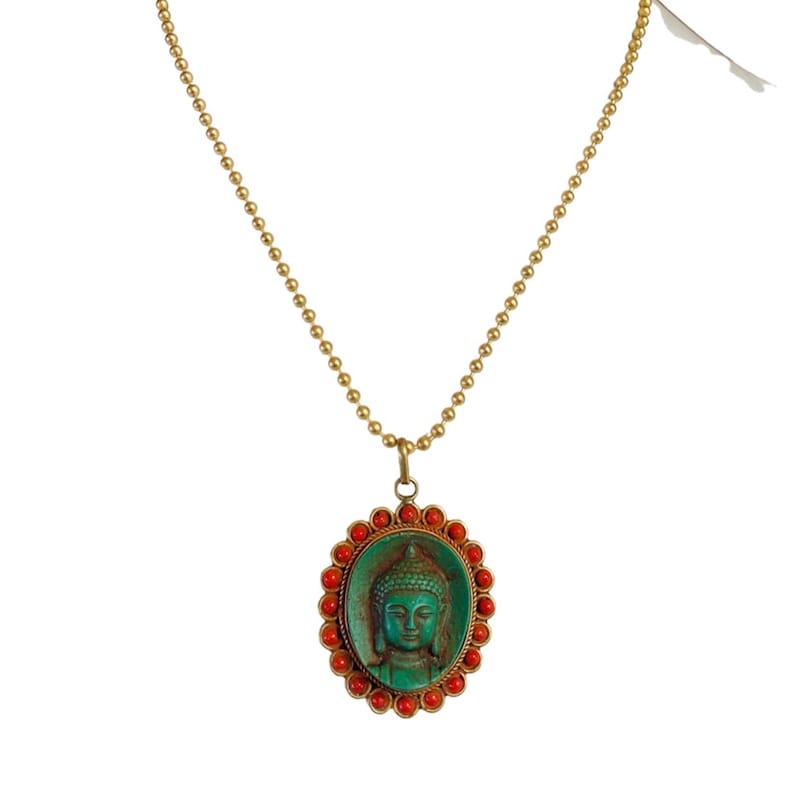 Vintage Tibetan Buddha Pendant Necklace