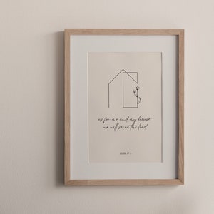 As For Me and My House We Will Serve the Lord | Joshua 24 Wall Print | Christian House Art | Minimalist Decor | Joshua 24:15