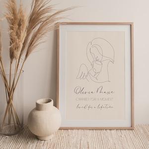 Carried for a Moment, Loved for a Lifetime | Miscarriage Art | Pregnancy Loss Print | Minimalist | Personalized Infant Loss Keepsake