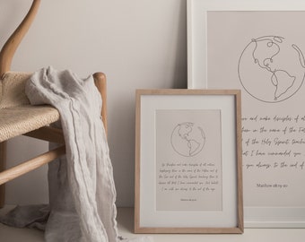 Christian Minimalist Print | Matthew 28:19-20 (Digital Download)