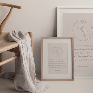 Allez donc imprimer le mur | Minimaliste chrétien | Grande Commission | Matthieu 28:19-20 | Faites de toutes les nations des disciples de toutes les nations | Décor de bureau