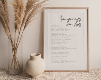 Turn Your Eyes Upon Jesus Hymn Print: Christian Wall Art (Digital Download)