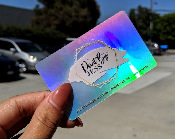 Holographic Business Cards 30mil Full Color Etsy