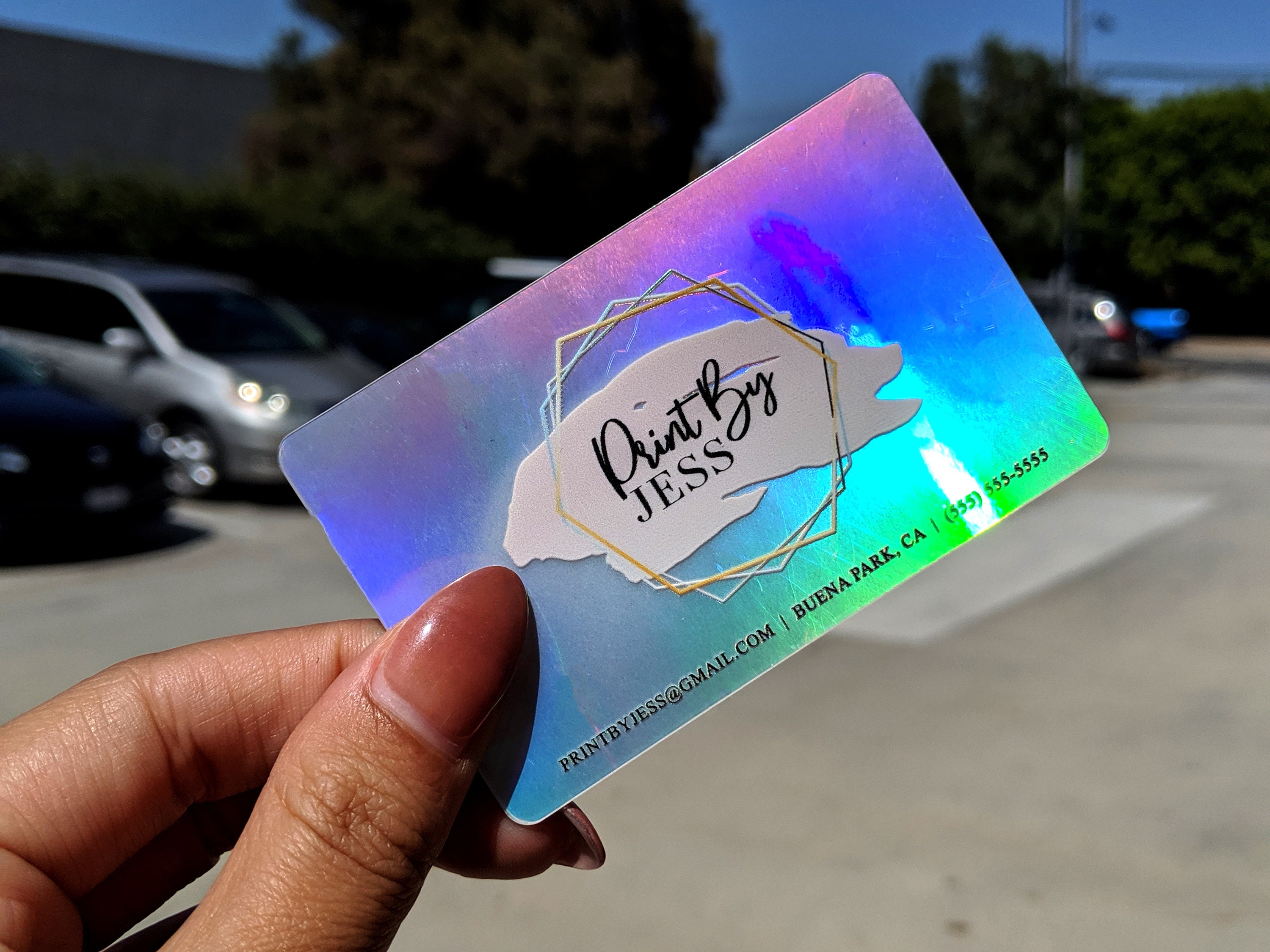 Holographic Business Cards 30mil Full Color Etsy