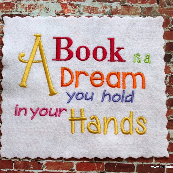 Reading Pillow Designs 5x7 Machine Embroidery
