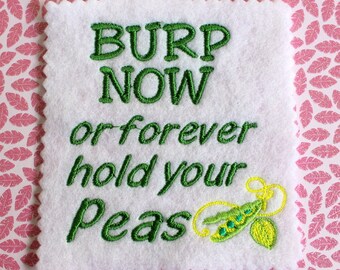 Baby Sayings Burp Now 4x4 Hoop Machine Emboridery Ideal for Baby clothing and Bibs