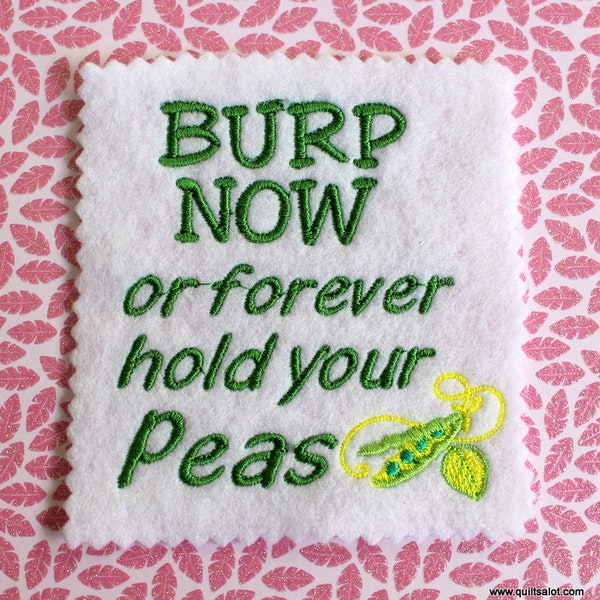 Baby Sayings Burp Now 4x4 Hoop Machine Emboridery Ideal for Baby clothing and Bibs