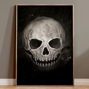 Halloween Dekor Gruselige rustikale Schädel druckbare Kunst Digitaler Download Druck 5 Größen bis zu 24x36 bei 300 dpi Sofortige Dekoration