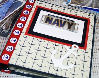 UNITED STATES NAVY Photo Album; Customized for Pass in Review, "A" School Graduation, Duty Stations, Awards and Medals, Certificates, Ports