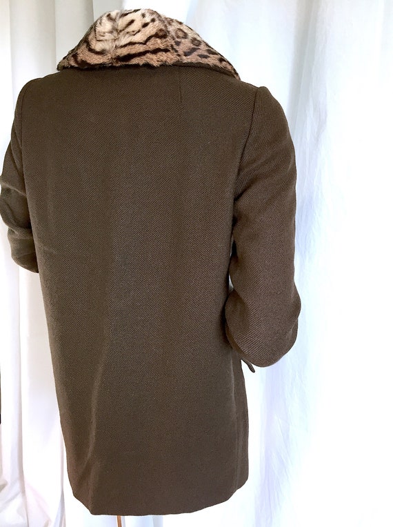 70's Brown Leather & Leopard Print Fur Jacket main image 0