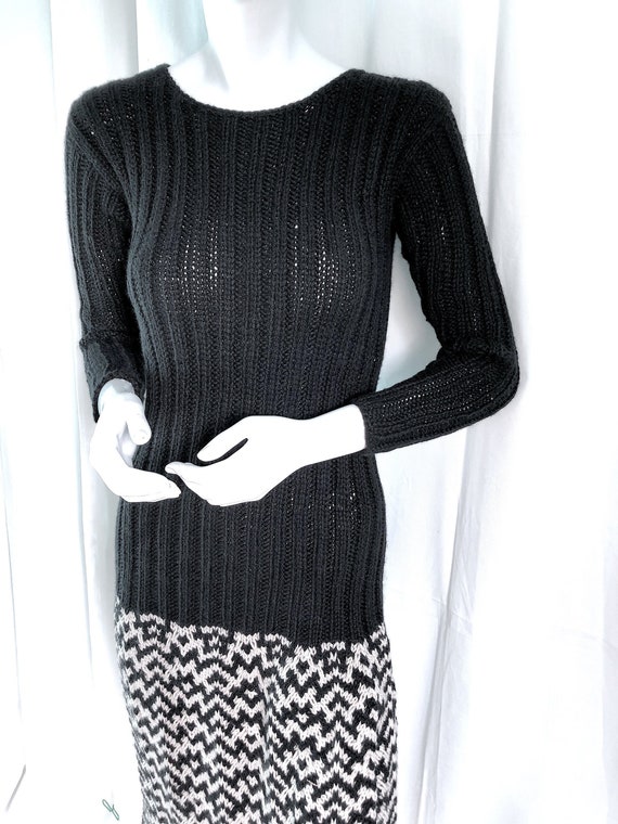 Hand Knit Midi Dress, Stealth Wealth Cashmere Dre… - image 1