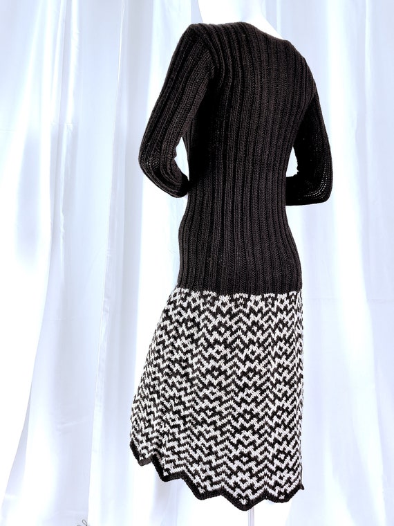 Hand Knit Midi Dress, Stealth Wealth Cashmere Dre… - image 4