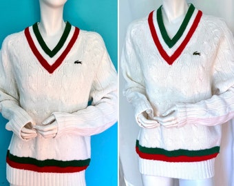 Pull IZOD LACOSTE des années 1970, pull de TENNIS des années 70, vêtements de sport preppy chic vintage, country club chic, robe de tennis Zendaya, vintage Palm Royale