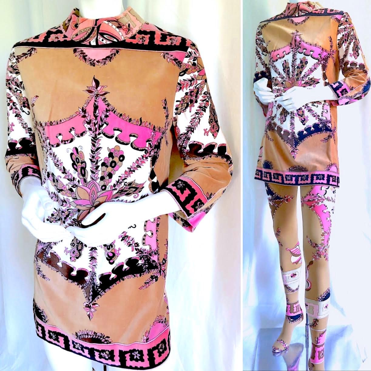 1960s EMILIO PUCCI, 60s Pucci / Saks Fifth Avenue, Wedding Guest Chic, Pucci Velvet Ensemble, Italian Vintage Couture, Psychedelic BOHO Chic