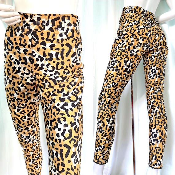 LEOPARD PRINT Stretch Pants, 90s OBERMEYER Ski Pa… - image 1
