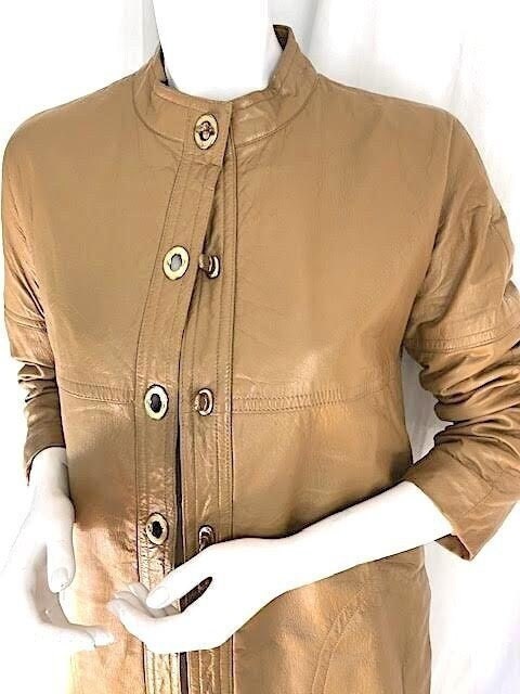 BONNIE CASHIN Leather Chore Coat, 1960s Bonnie Cashin Leather Jacket, 60s Mod Minimalism, 70s Quiet Luxury Couture, Vintage Coach Leather