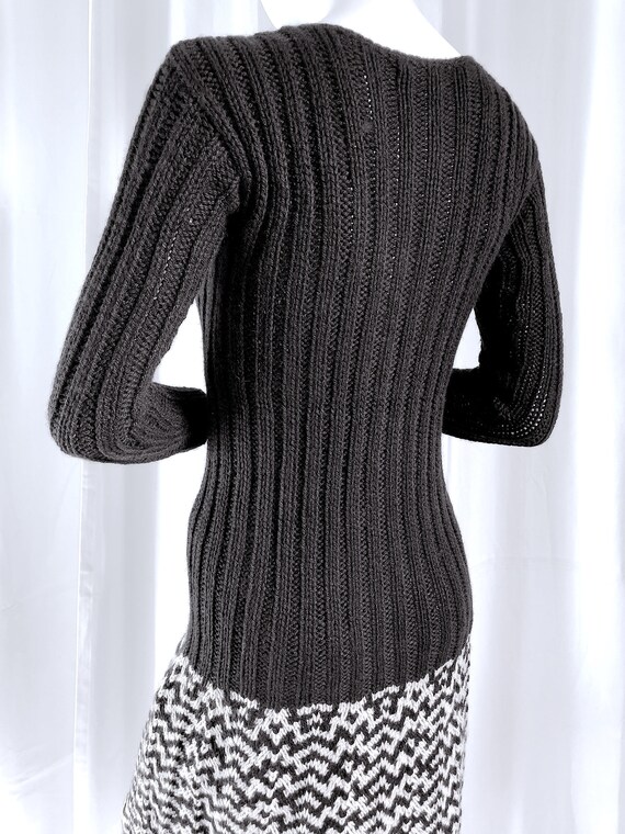 Hand Knit Midi Dress, Stealth Wealth Cashmere Dre… - image 3