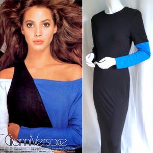 1990s Versace COUTURE, Minimalist Modern Gown, 90s GIANNI VERSACE, Red Carpet Vintage Couture, Statement Sleeve Evening Dress, New Old Stock
