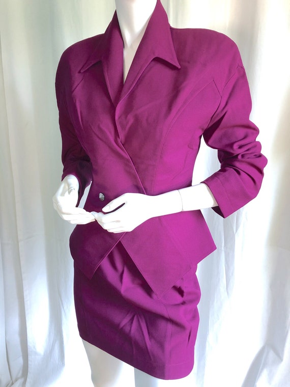 THIERRY MUGLER Vintage Blazer, 90s Red Suit Jacket, French Fashion