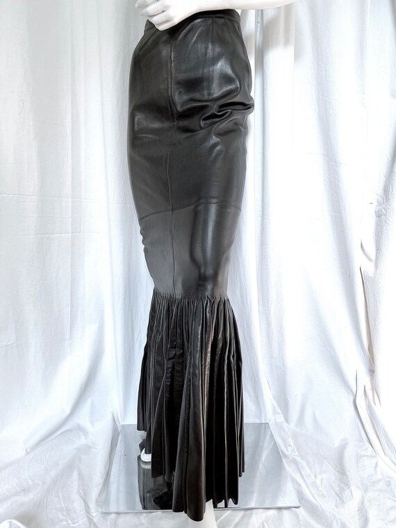 Alaia pleated leather skirt sales