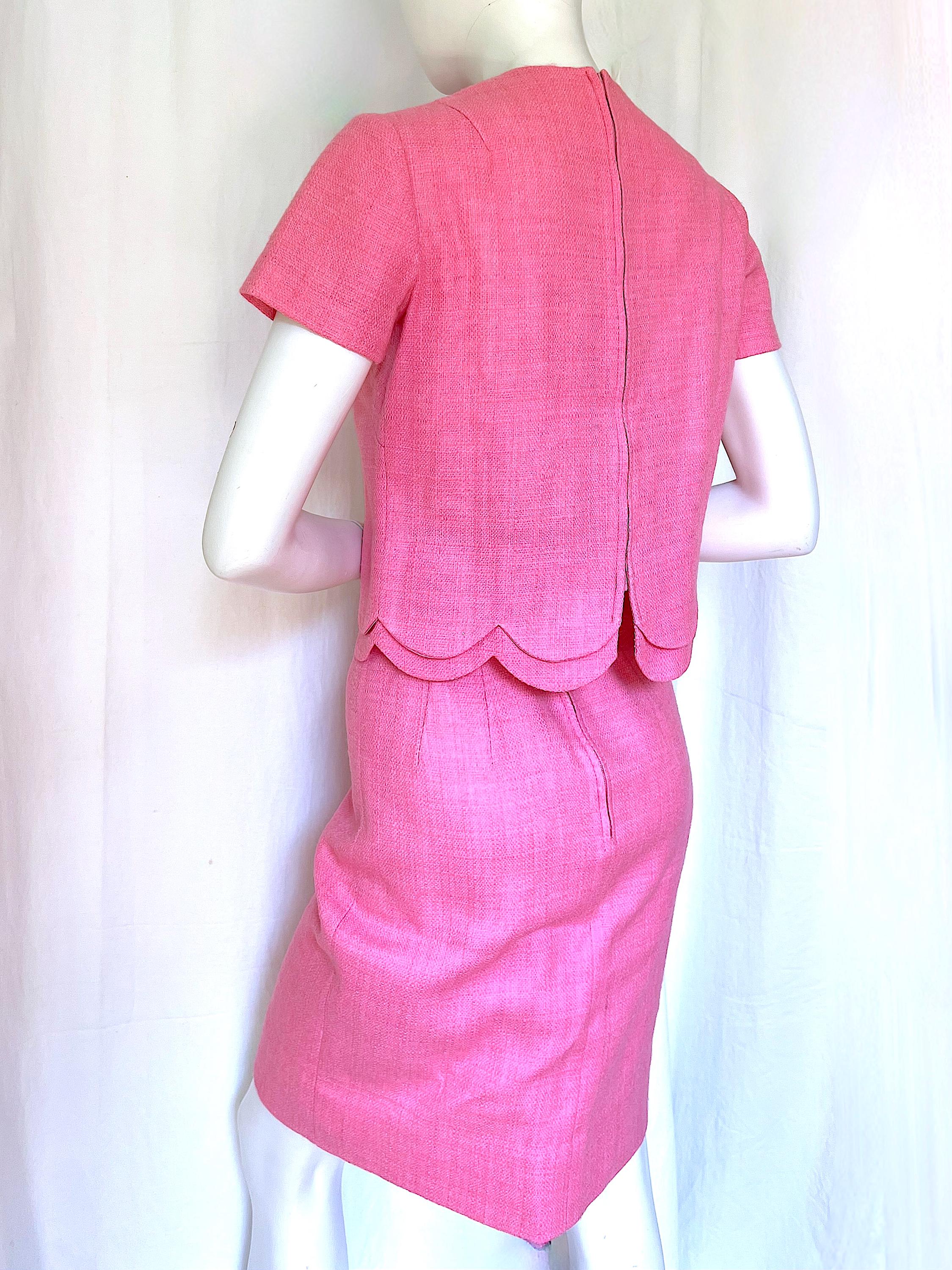 Robe Vintage Courrèges Paris Années 1970 - Taille 40, Couleur Rose - Occasion Très Bon état