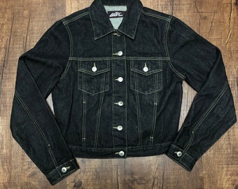 Charcoal Black Lazer Jeans Jacket 