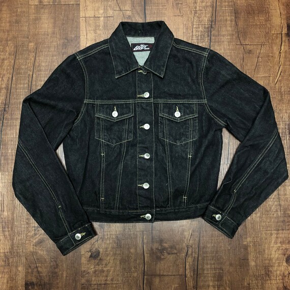 Charcoal Black Lazer Jeans Jacket - Etsy