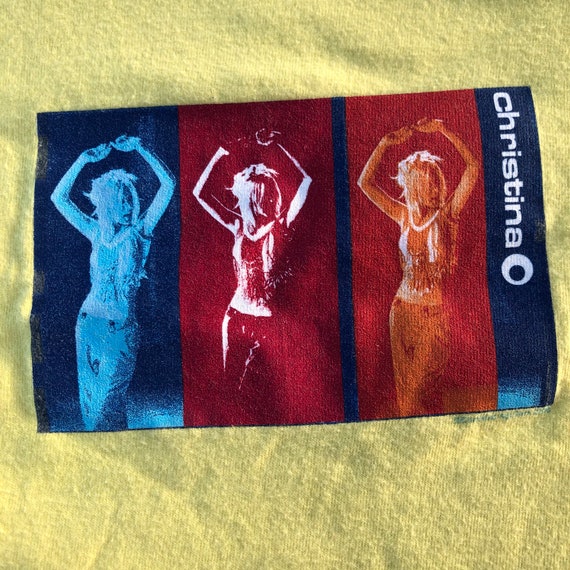 2000s Christina Aguilera Yellow box logo shirt