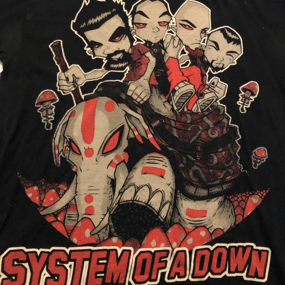 2000s System of a Down big print Mushroom Shirt